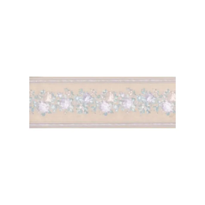 Purple & Blue Flower Wallpaer Border - Concord Wallcoverings