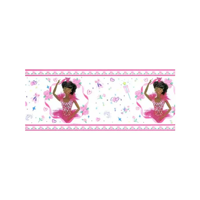 African American Ballerina Barbie Wallpaper Border