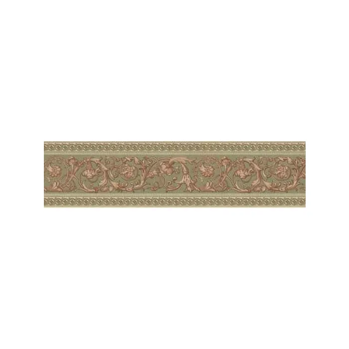 Olive Scrolling Leaf Wallpaper Border