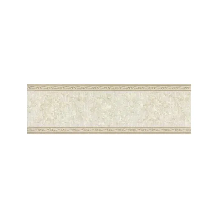 Beige Scrolling Leaf Wallpaper Border