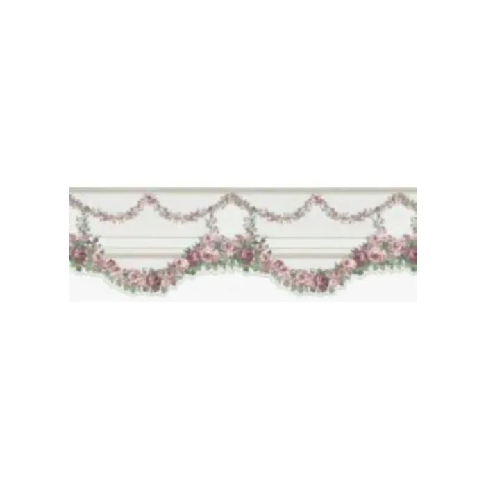 Pink Rose Vine Laser Cut Wallpaper Border - Brewster