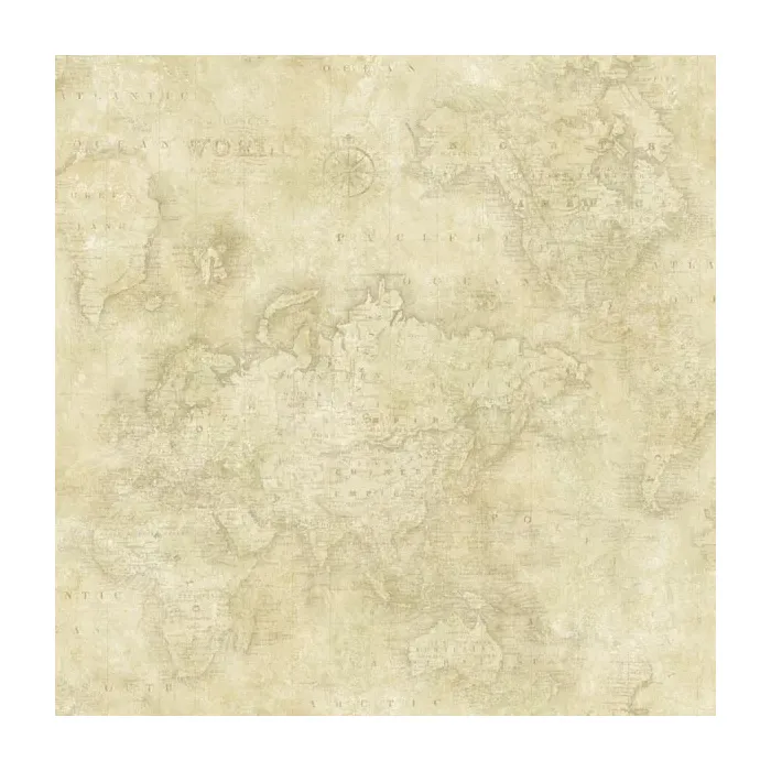 Hardings Beige World Map Wallpaper Sidewall Chesapeake DLR47543