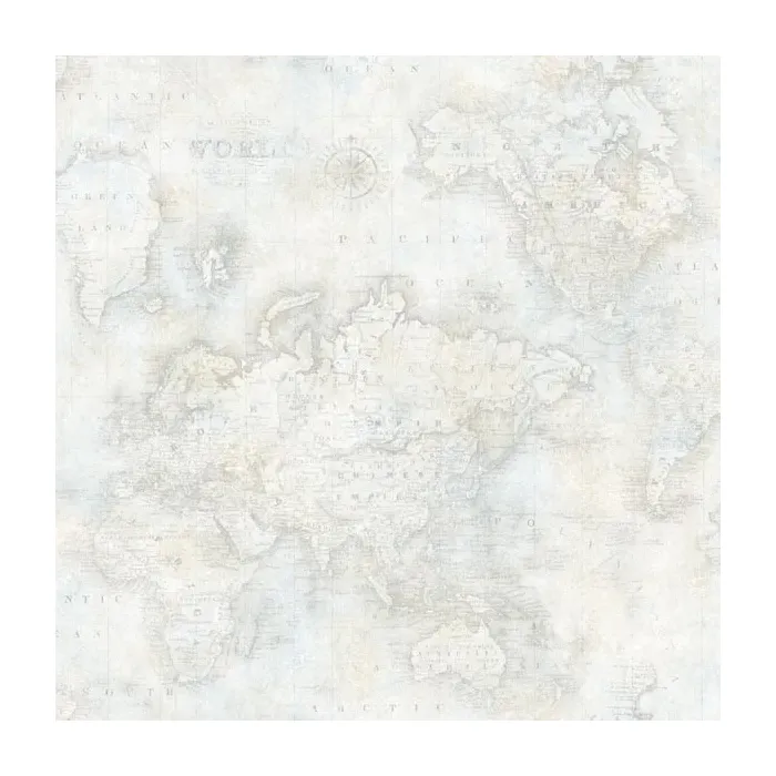 Hardings Grey World Map Wallpaper Sidewall Chesapeake DLR47544