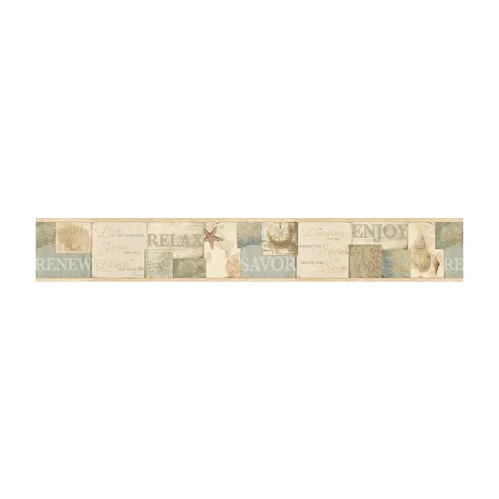 Sagamore Beige Cape Cod wallpaper border Chesapeake DLR53512B