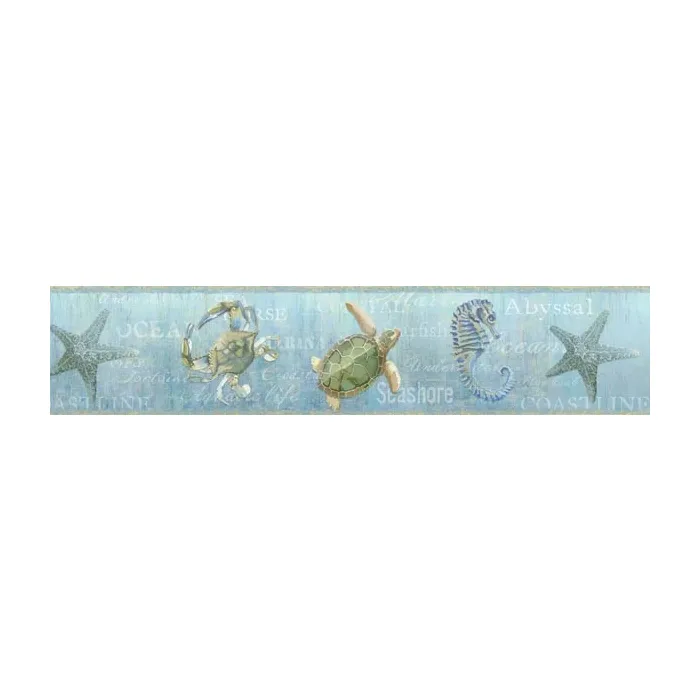 Coastal Aqua Newport Lagoon wallpaper border Chesapeake DLR53532B