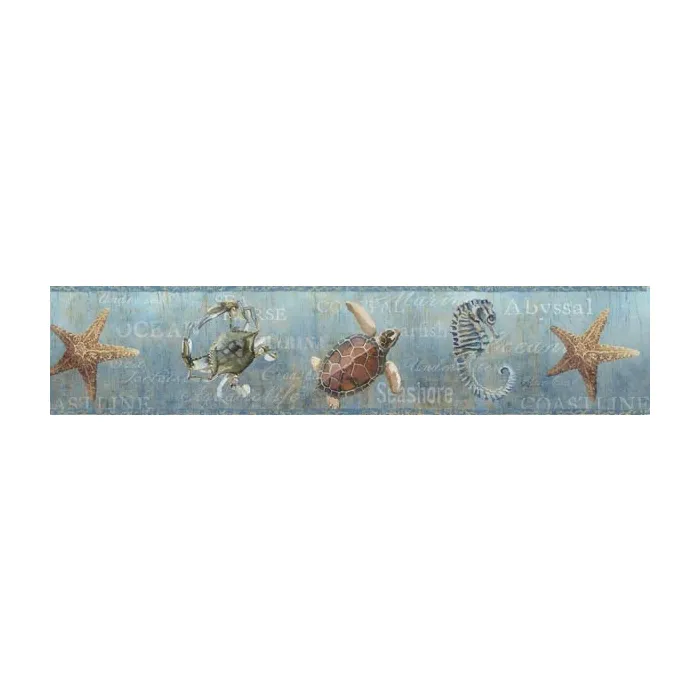 Coastal Teal Newport Lagoon wallpaper border Chesapeake DLR53533B