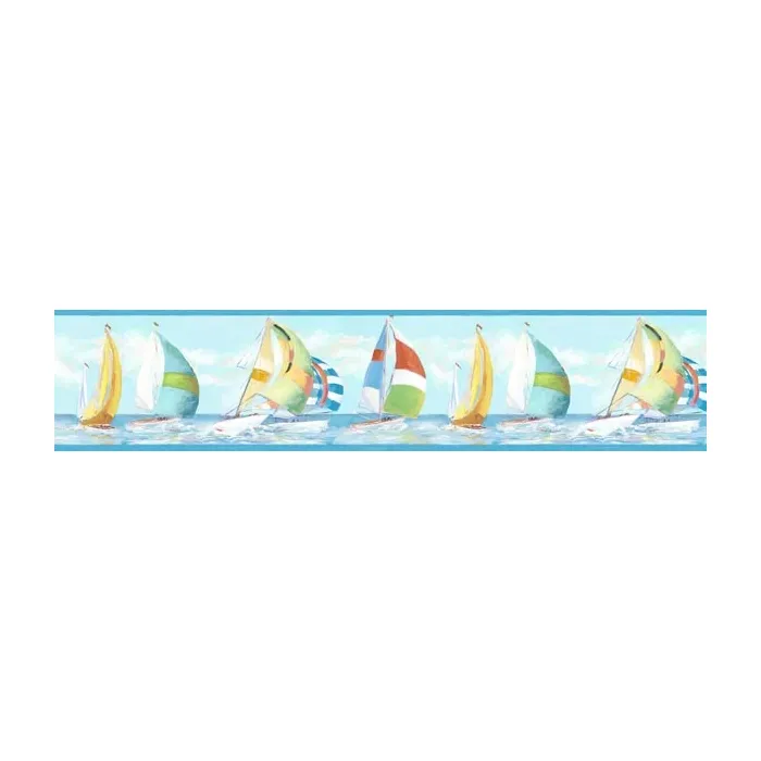 Miramar Teal Regatta wallpaper border Chesapeake DLR53571B