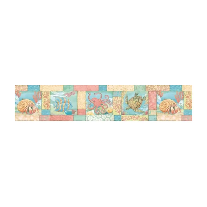 Carmel Aqua Monterey Bay wallpaper border Chesapeake DLR53581B