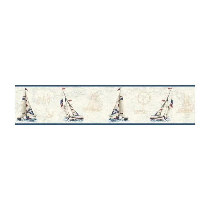 Destin Navy Water'S Edge wallpaper border Chesapeake DLR53591B