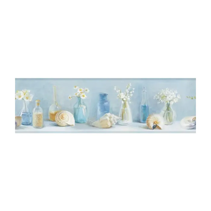 Cahoon Blue Sea Glass wallpaper border Chesapeake DLR53601B