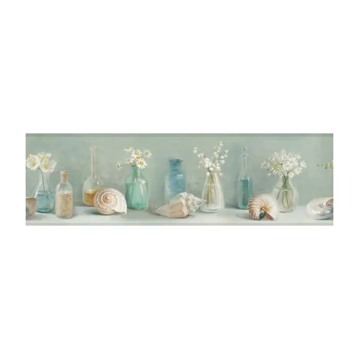 Cahoon Green Sea Glass wallpaper border Chesapeake DLR53603B