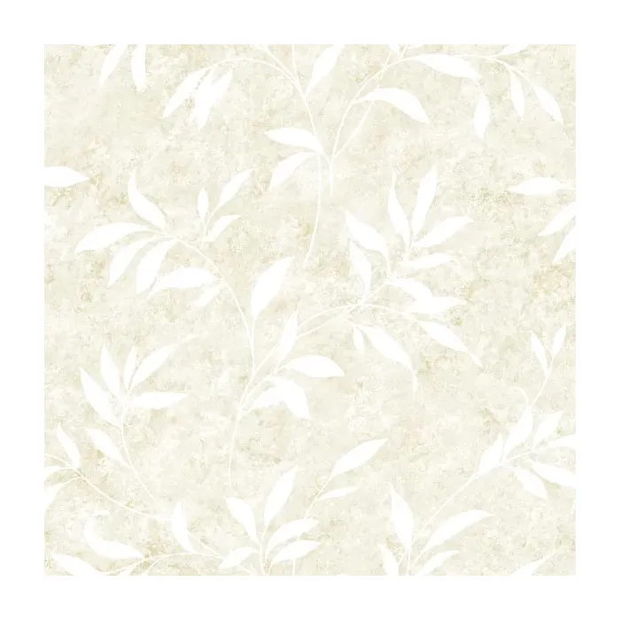 Sanibel Ivory Leaf Trail Wallpaper Sidewall Chesapeake DLR54513