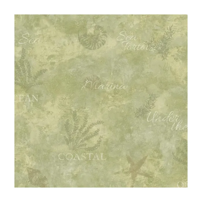 Marina Olive Scenic Seaside Wallpaper Sidewall Chesapeake DLR54572