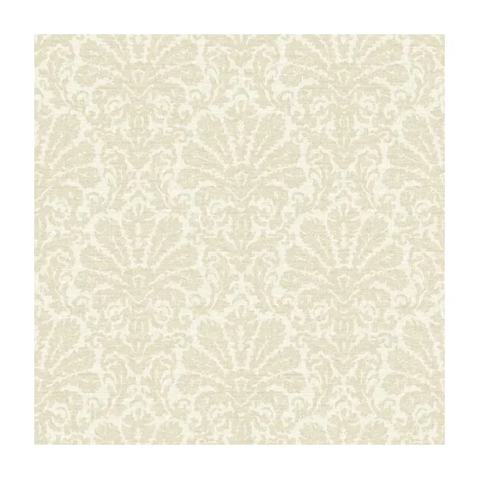 Seascape Beige Damask Wallpaper Sidewall Chesapeake DLR54645