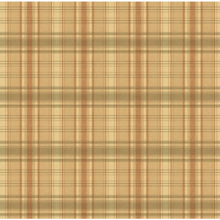 Yellow Sunny Plaid Wallpaper Sidewall Chesapeake FFR13045