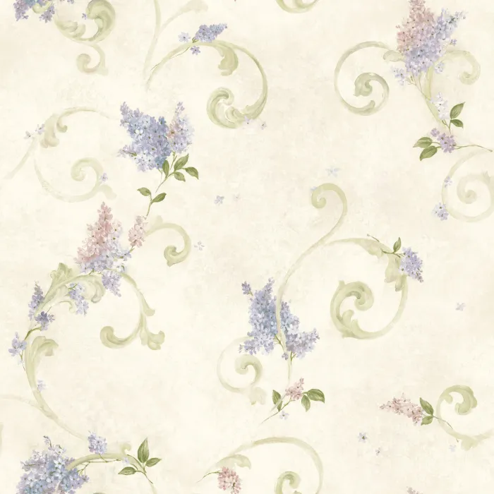 Neutrals Lilac Acanthus Wallpaper Sidewall Chesapeake FFR21601