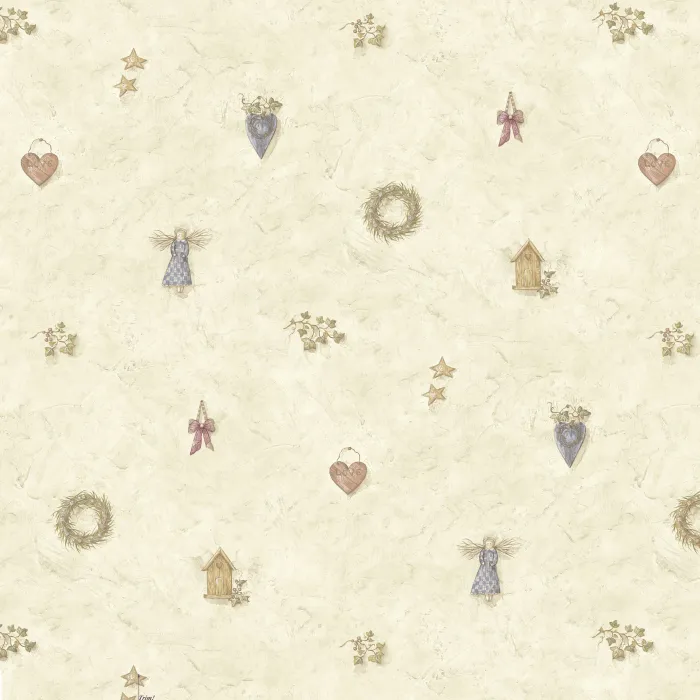 Neutral Wreath Spot Wallpaper Sidewall Chesapeake FFR21711