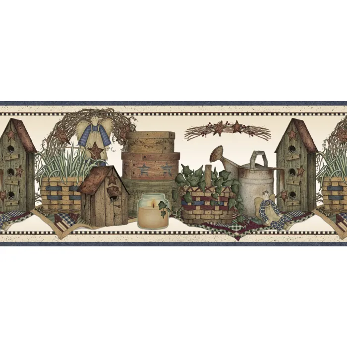 Neutral Peace & Plenty Wallpaper Border Chesapeake FFR65281B