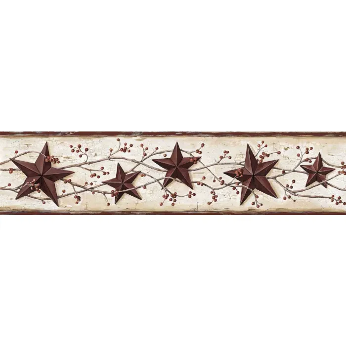 Ruby Heritage Tin Star Wallpaper Border Chesapeake FFR65363B