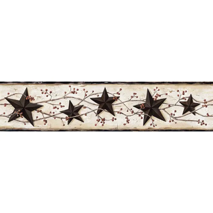 Ebony Heritage Tin Star Wallpaper Border Chesapeake FFR65365B