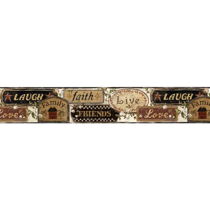 Neutral Love Wallpaper Border Chesapeake FFR65401B