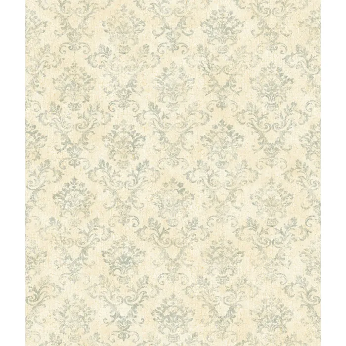 Cream Stencil Damask Wallpaper Sidewall Chesapeake FFR66353