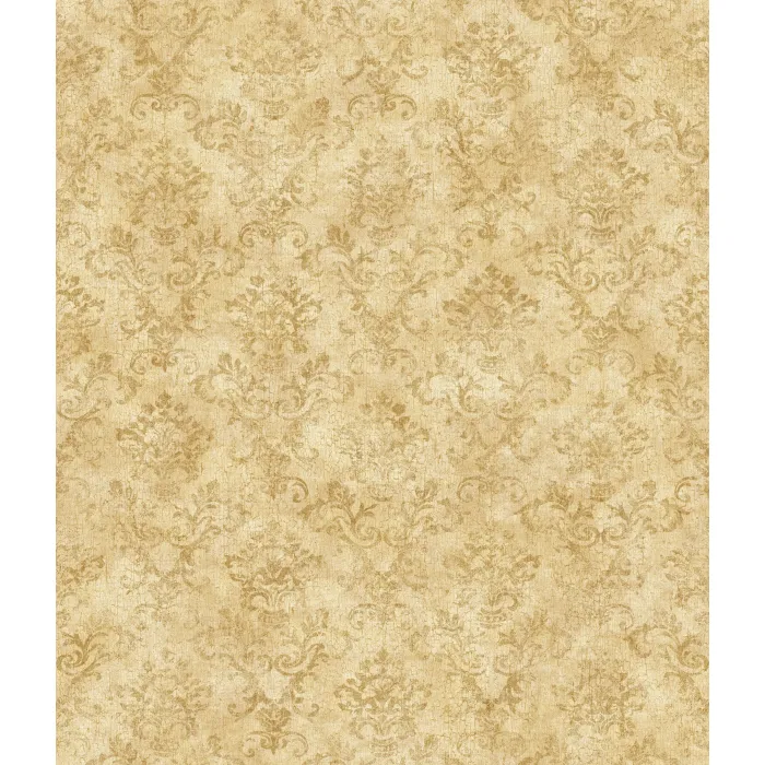 Yellow Stencil Damask Wallpaper Sidewall Chesapeake FFR66354
