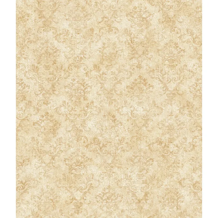 Beige Stencil Damask Wallpaper Sidewall Chesapeake FFR66356