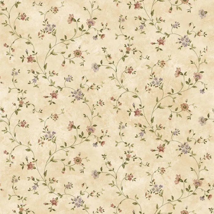 Cream Antique Floral Vine Wallpaper Sidewall Chesapeake FFR66362