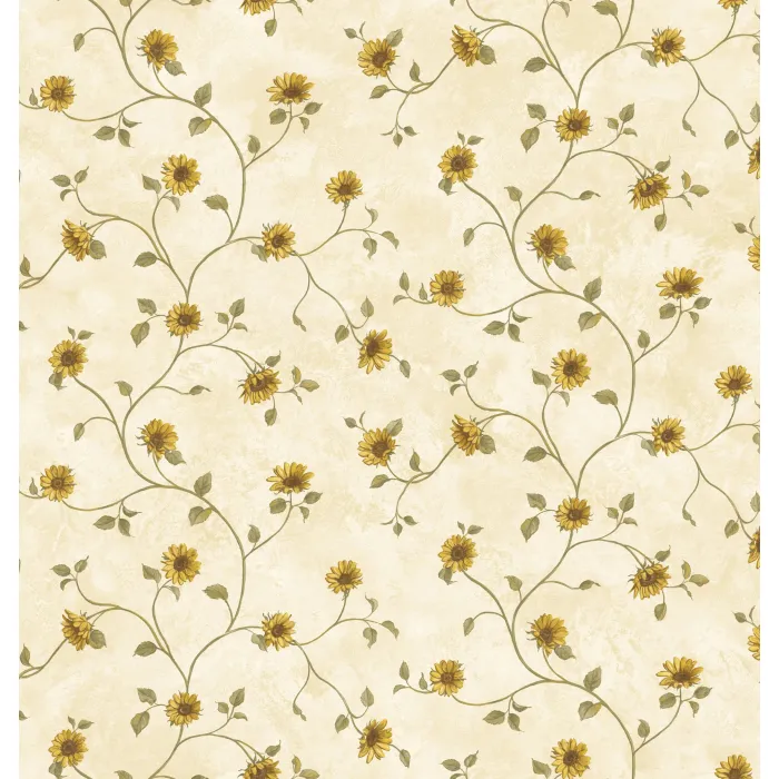 Neutrals Sunflower Trail Wallpaper Sidewall Chesapeake FFR93165