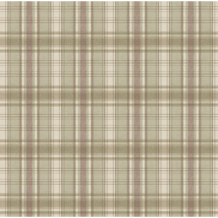 Sunny Red Tartan Wallpaper Sidewall Chesapeake PUR130418