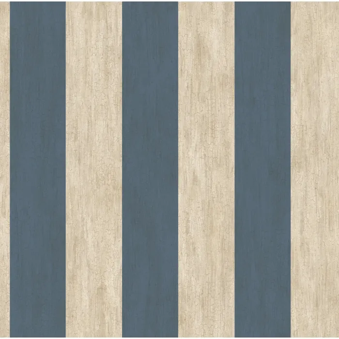 Etty Blue Awning Stripe Wallpaper Sidewall Chesapeake PUR194525