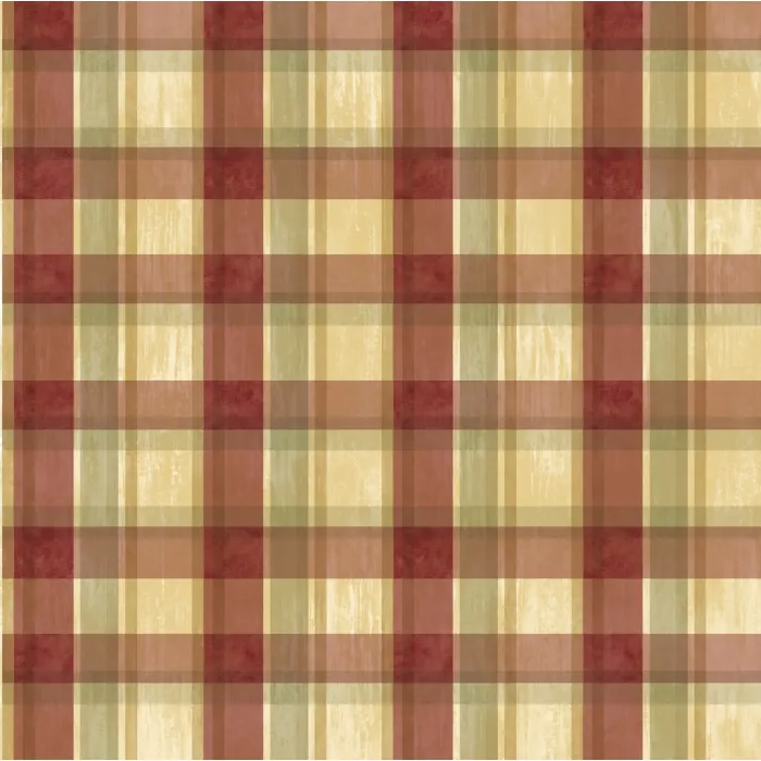 Sunday Red Tartan Wallpaper Sidewall Chesapeake PUR21531