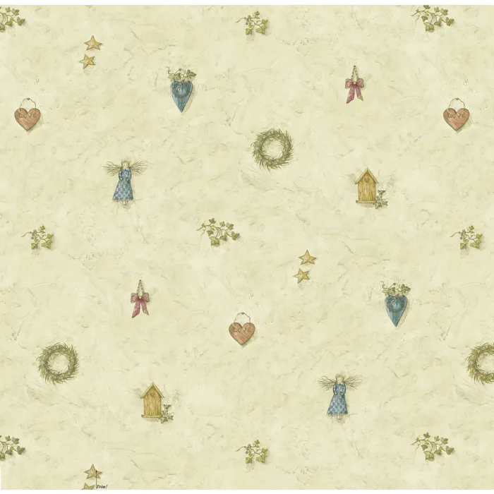 Essie Grey Wreath Spot Toss Wallpaper Sidewall Chesapeake PUR21711