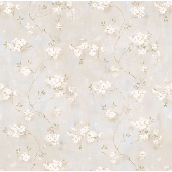 Braham Grey Country Floral Scroll Wallpaper Sidewall Chesapeake PUR44102
