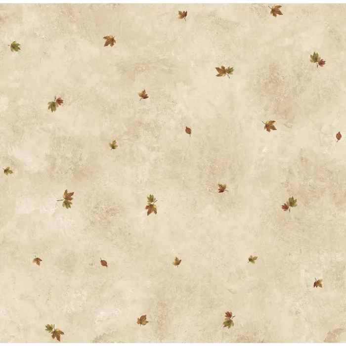Hunter Wheat Maple Leaf Toss Wallpaper Sidewall Chesapeake PUR49454