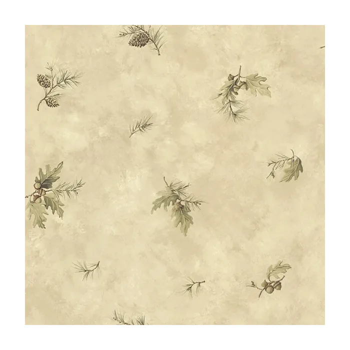 Brimstone Beige Forest Leaf Toss Wallpaper Sidewall Chesapeake TLL01352