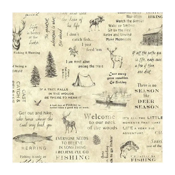 North Hills Beige Script Wallpaper Sidewall Chesapeake TLL01472