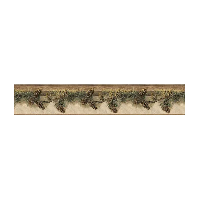 Pomona Chestnut Pine Hill Wallpaper Border Chesapeake TLL01632B