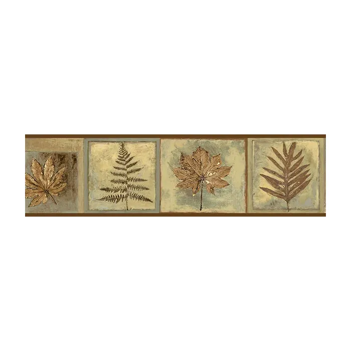 Paho Brown Fern Squares Wallpaper Border Chesapeake TLL35604B
