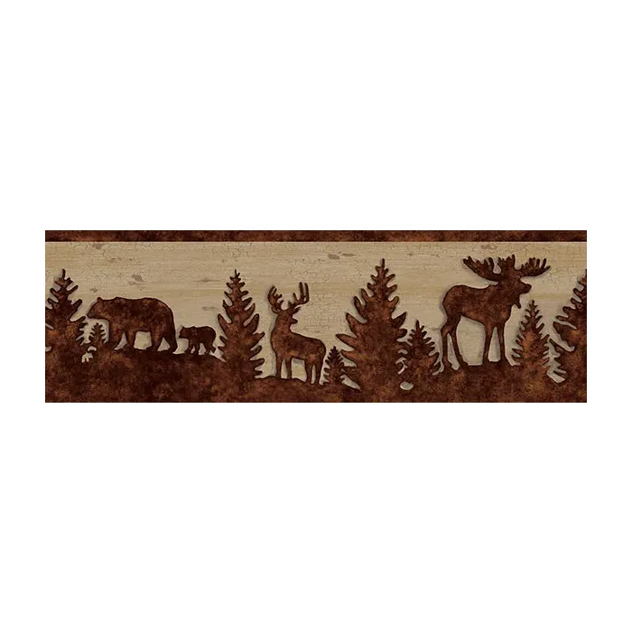 Shawnee Chestnut Silhouettes Wallpaper Border Chesapeake TLL35711B