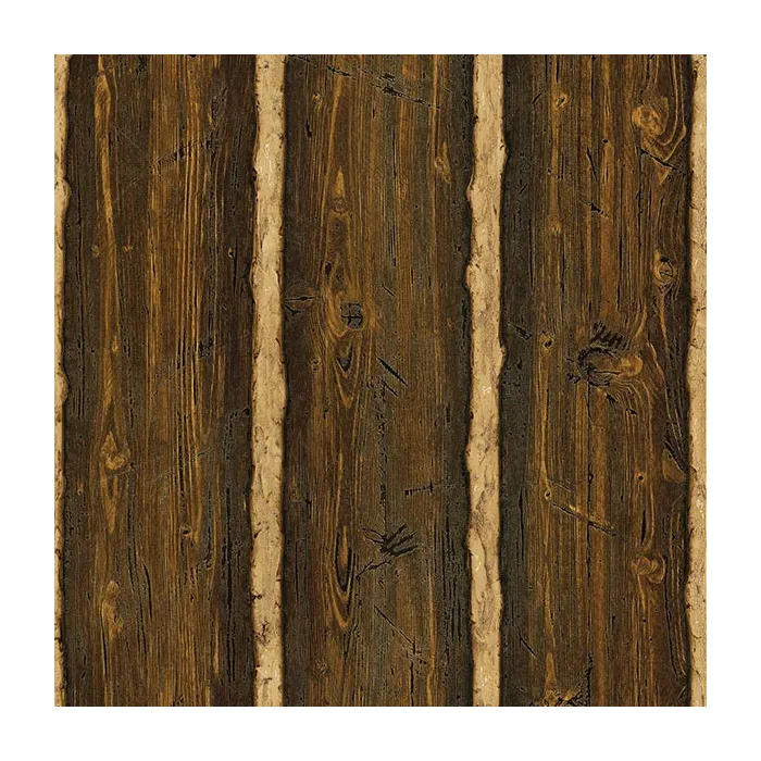 Log Cabin Brown Wood Paneling Wallpaper Sidewall Chesapeake TLL41382