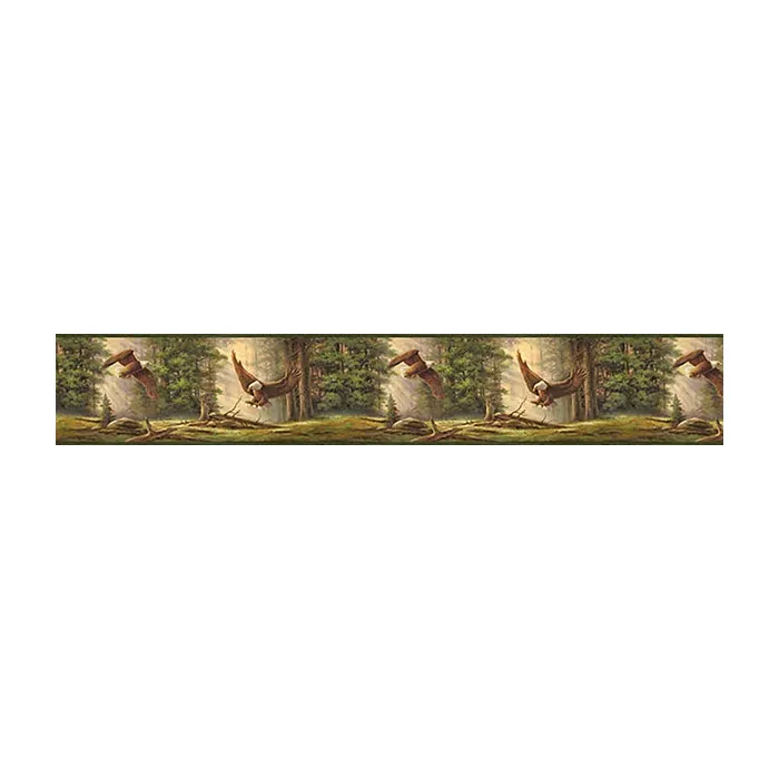 Houghton Olive Eagles Wallpaper Border Chesapeake TLL50081B