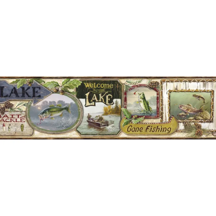 Skippy Cream Fishing Signs Portrait Wallpaper Border Chesapeake BBC48442B