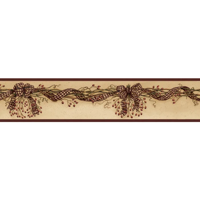 Artemis Sand Rosehip Ribbon Trail Wallpaper Border Chesapeake BBC65211B