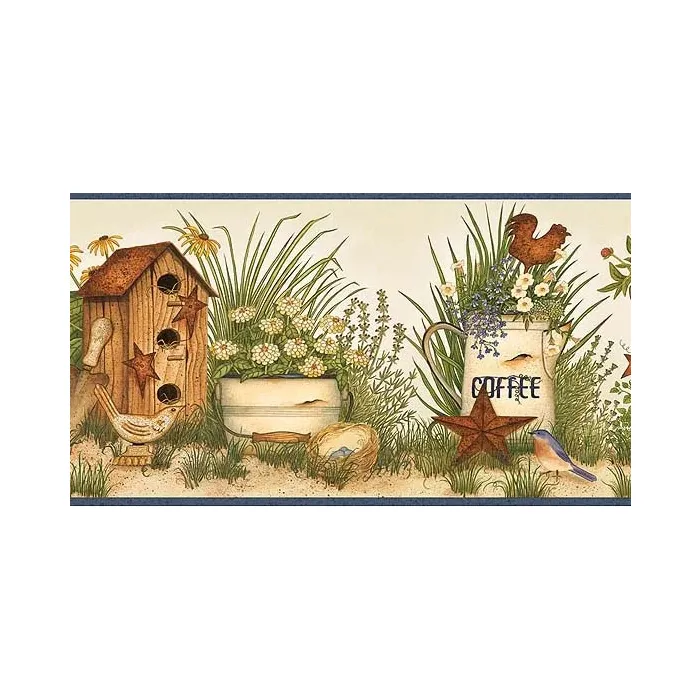 Blue Garden Collectibles Wallpaper Border