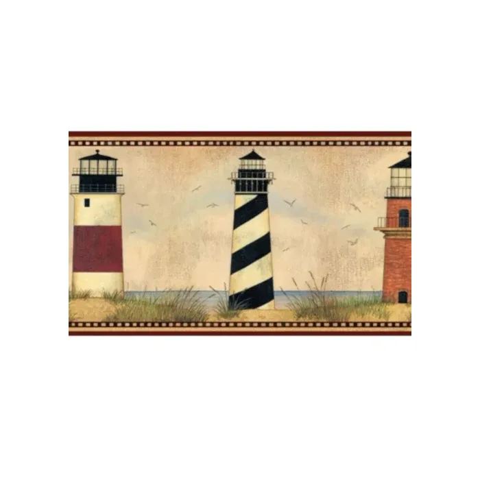 Nautical Lighthouses Wallpaper Border - Chesapeake