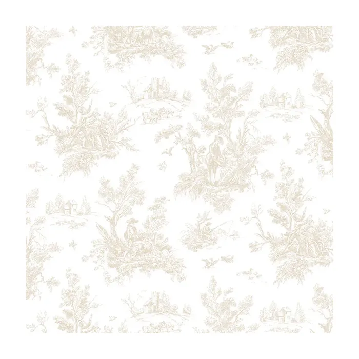 Toile Wallpaper Beige Norwall Wallcovering AB27655