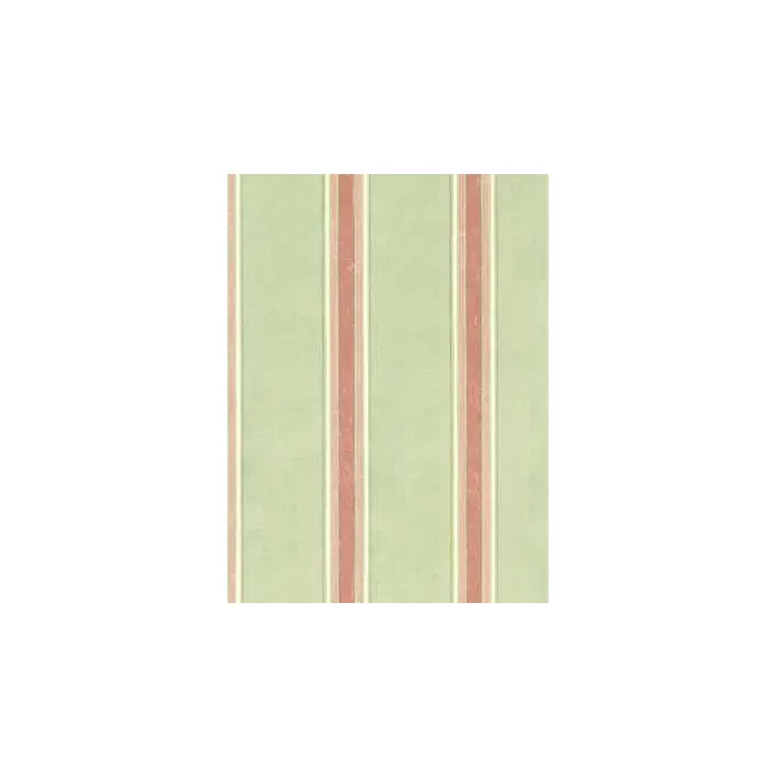 Green and Coral Stripe Wallpaper