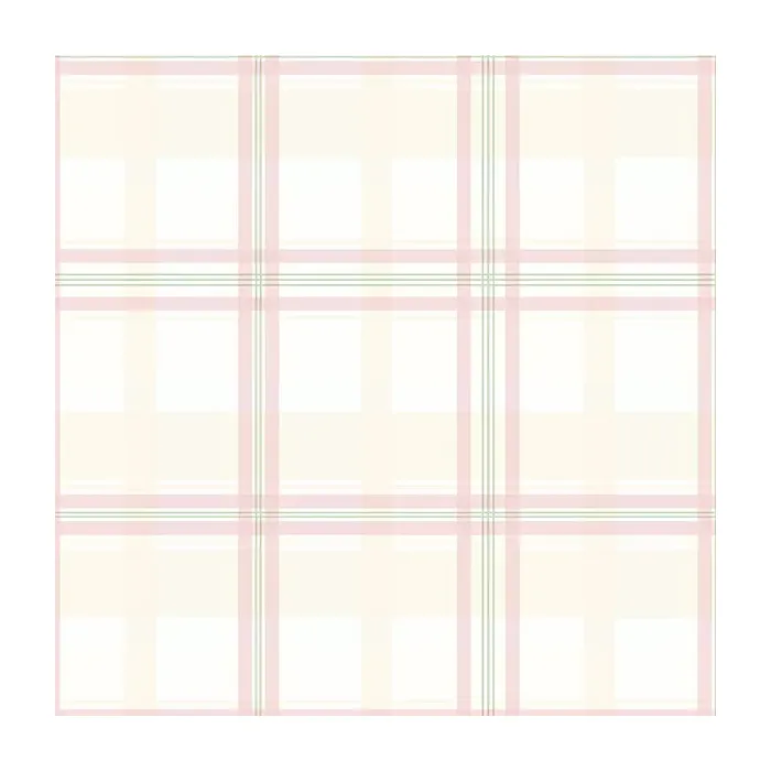 Plaid Wallpaper Cream, Pink, Green Norwall Wallcovering AB42404